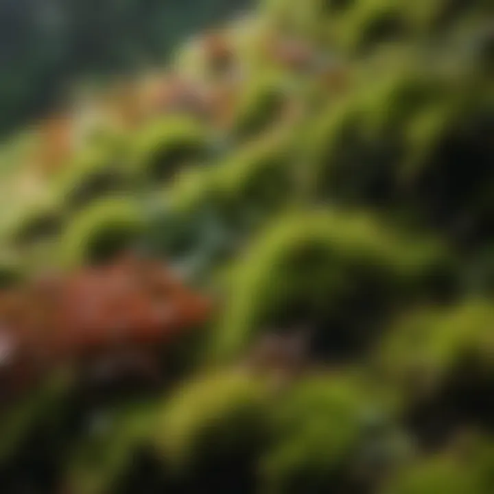 Close-up of vibrant moss varieties