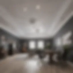 Well-prepared workspace for ceiling painting