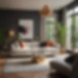 A beautifully transformed living room showcasing a modern aesthetic