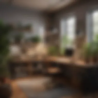 Stylish Workspace Design An organized and stylish workspace with personalized decor