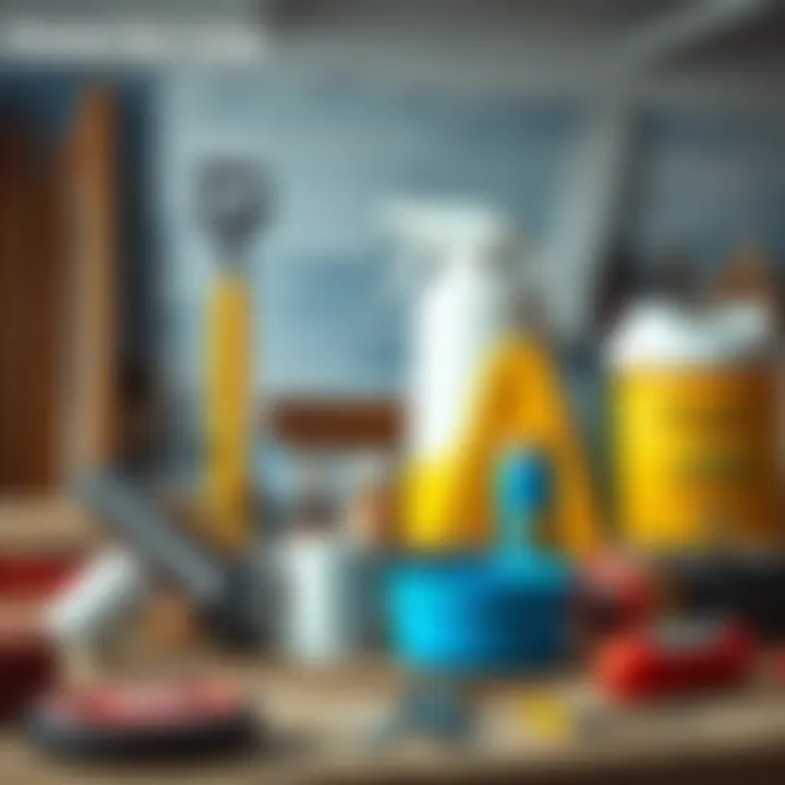 Tools and materials needed for ceiling leak repair