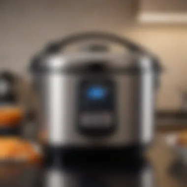 Interior view of a rice cooker highlighting its non-stick pot