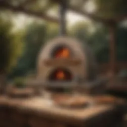 Rustic outdoor wood fired pizza oven