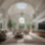 Elegant vaulted ceiling design in a modern living room