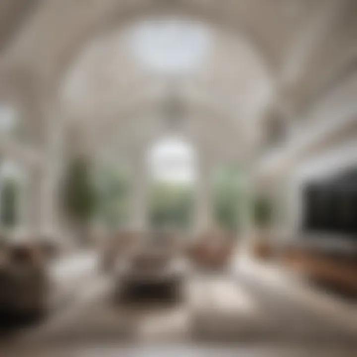 Elegant vaulted ceiling design in a modern living room