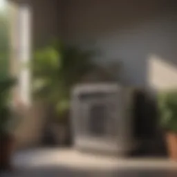 A modern central air conditioning unit outside a home