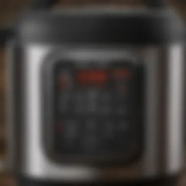 Close-up of Instant Pot controls and settings