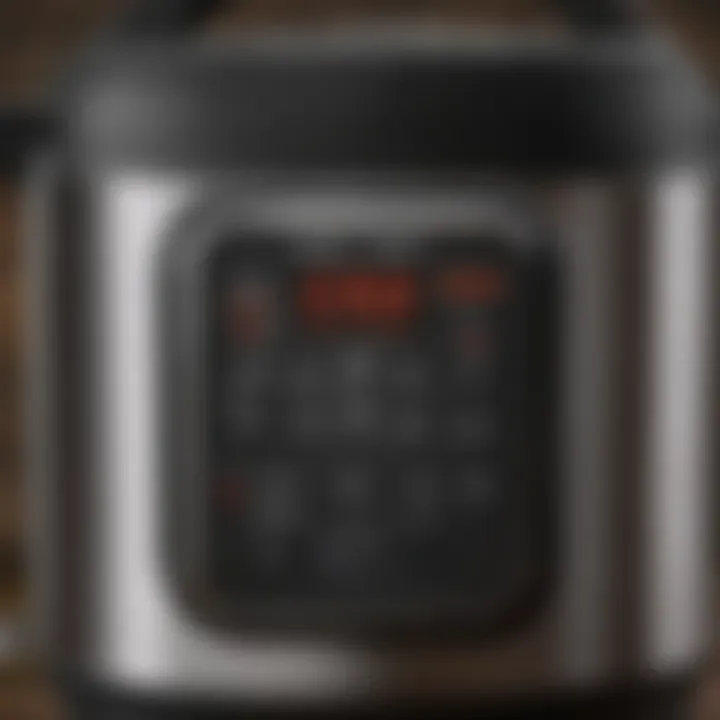 Close-up of Instant Pot controls and settings