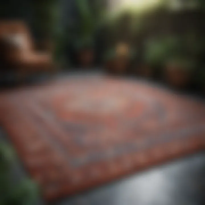 Stylish outdoor rug complementing garden decor