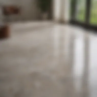 A pristine porcelain tile floor reflecting natural light