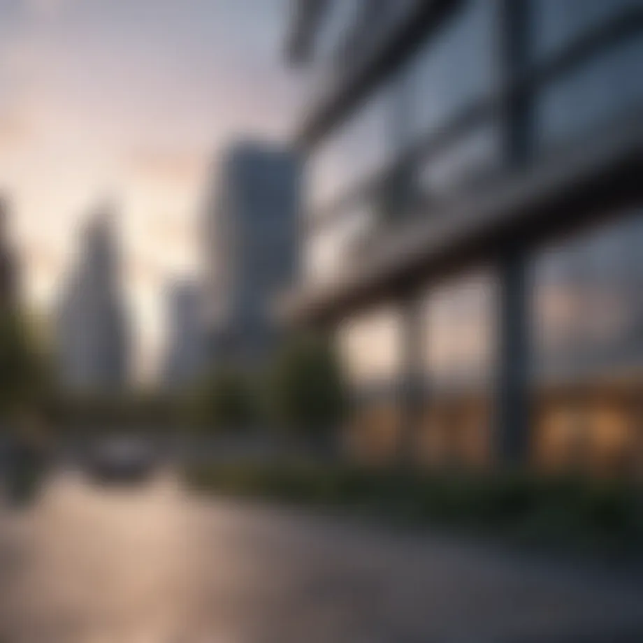 Scenic view of a European city skyline with modern architecture