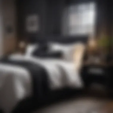 Cozy Black and White Bedroom Decor Cozy bedroom featuring black and white decor elements