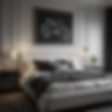 Dramatic Contrast in Modern Black and White Bedroom Dramatic contrast in a modern black and white bedroom