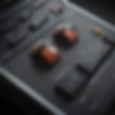 Functional Control Panel of a Top Motor Blender Close-up of the control panel of a top motor blender, highlighting functionality