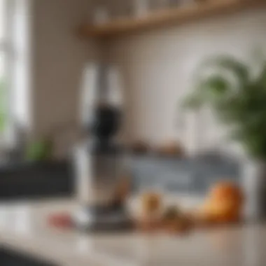 Elegant Placement of a Top Motor Blender A well-maintained top motor blender placed elegantly on a kitchen counter