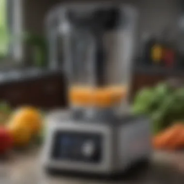 Close-up of the Blendtec blender's powerful motor and controls