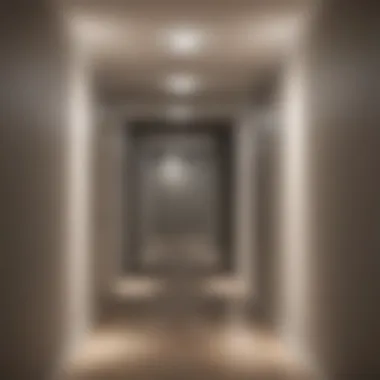 Recessed lighting installed in a narrow hallway