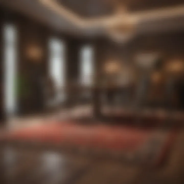 Luxurious carpet under a dining table