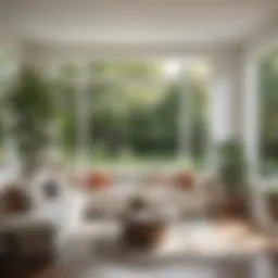 A serene living room painted in a soft white shade, showcasing the interplay of natural light and color.