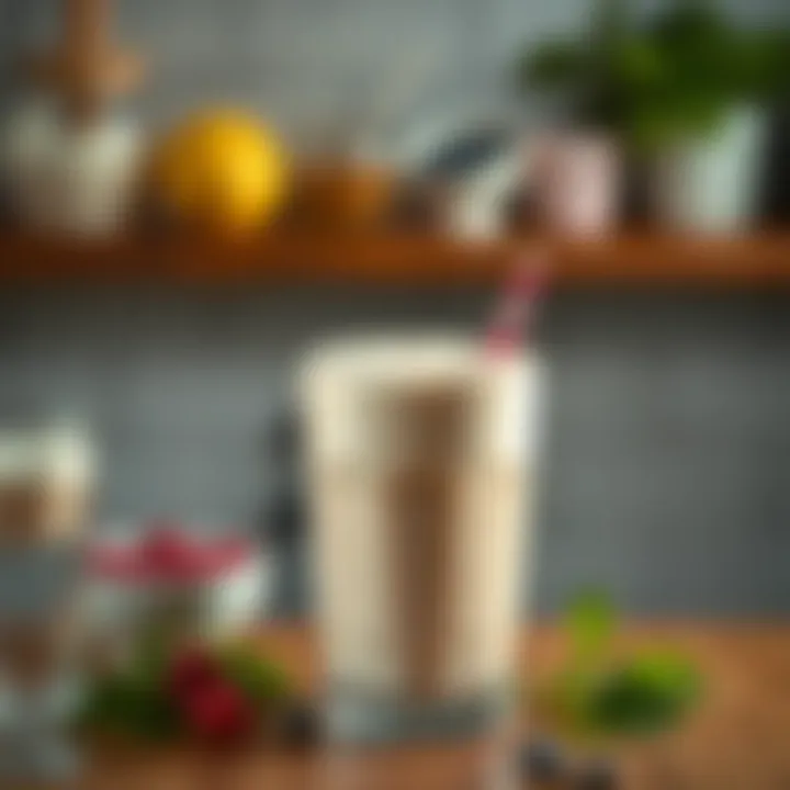 Perfect Milkshake Consistency An aesthetically pleasing milkshake with a perfect consistency, ready to enjoy