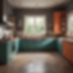 A beautifully painted kitchen showcasing a vibrant color palette