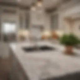 Elegant classic kitchen with marble countertops