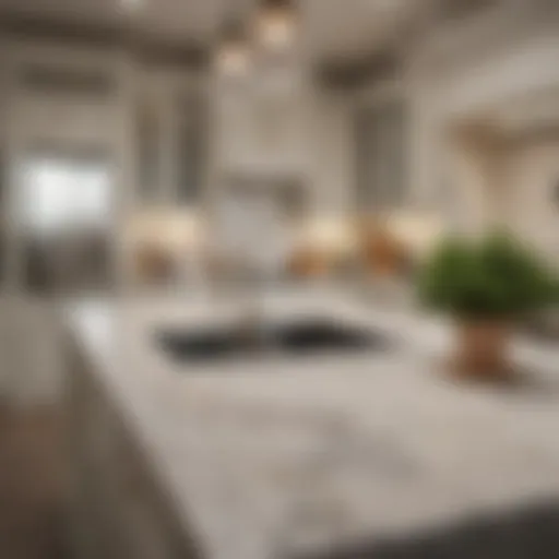 Elegant classic kitchen with marble countertops
