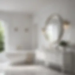 Luxurious white bathroom with marble accents