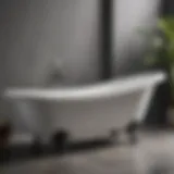A pristine cast iron bathtub gleaming after cleaning, showcasing its elegant finish.