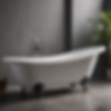 A pristine cast iron bathtub gleaming after cleaning, showcasing its elegant finish.