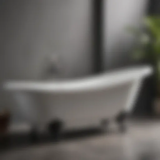 A pristine cast iron bathtub gleaming after cleaning, showcasing its elegant finish.