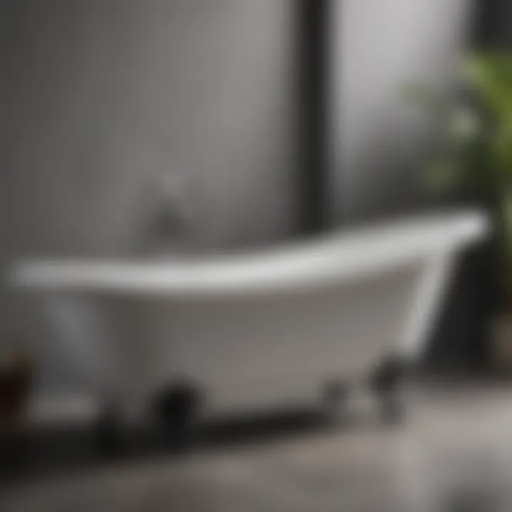 A pristine cast iron bathtub gleaming after cleaning, showcasing its elegant finish.