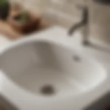 Restored Shine of a Porcelain Sink Sparkling clean porcelain sink showcasing its original shine