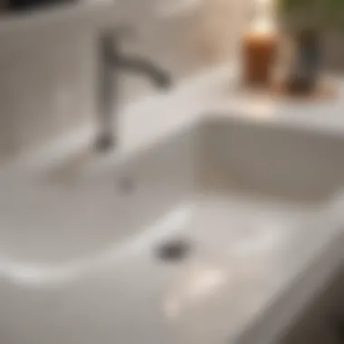 Common Stains on White Ceramic Sinks Close-up of a stained white ceramic sink