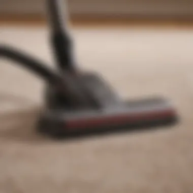 Close-up of a vacuum cleaner on an area rug