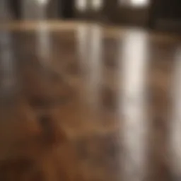 A pristine hardwood floor reflecting light