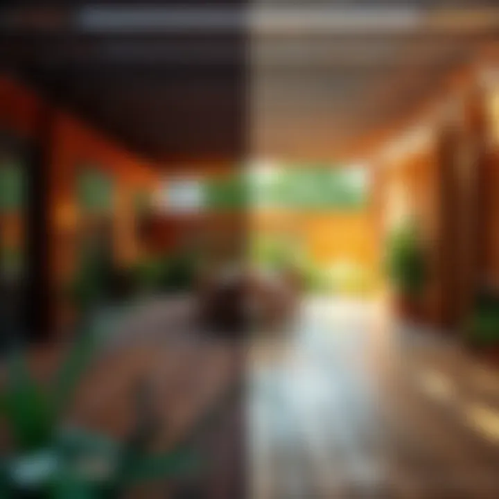 Transformative Results of Proper Cleaning Before and after of a wooden patio cleaning