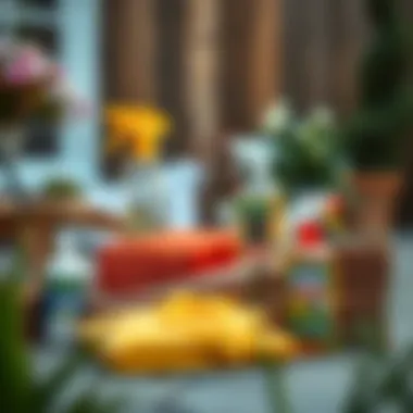 Essential Products for Patio Maintenance Effective cleaning products arranged for patio care