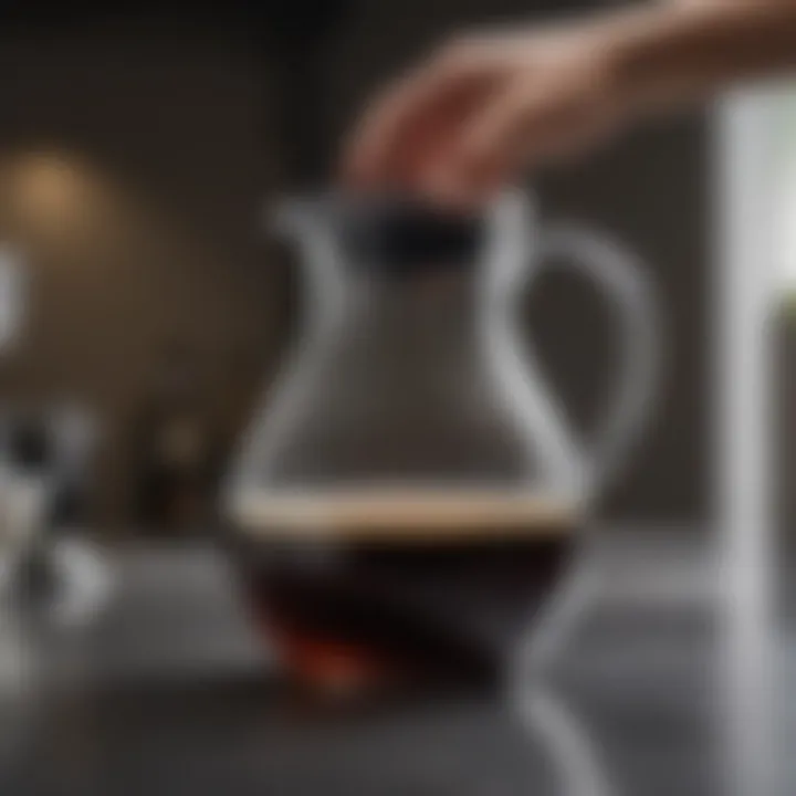 Step-by-step cleaning of coffee carafe