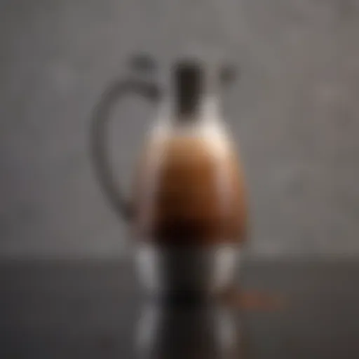 Stainless steel coffee carafe with coffee stains