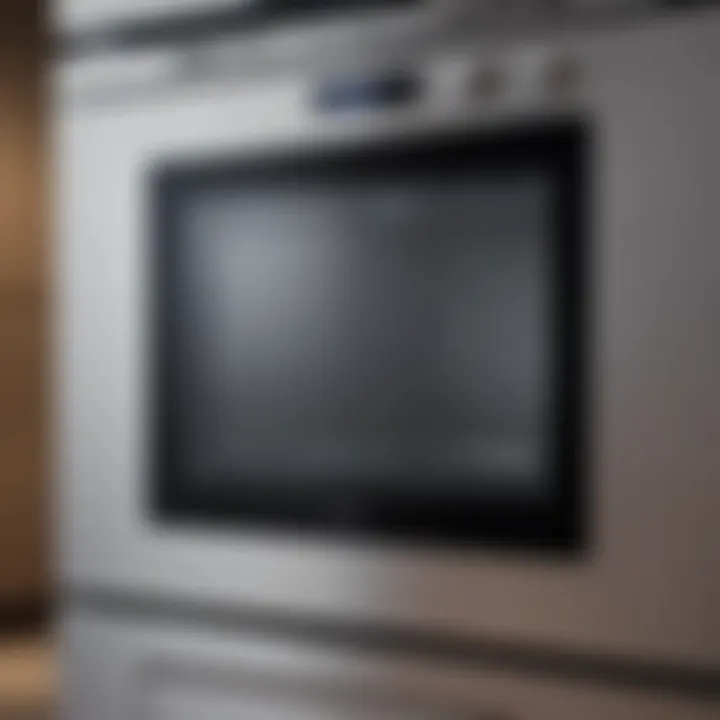 Close-up of a microwave door with no stains or residues