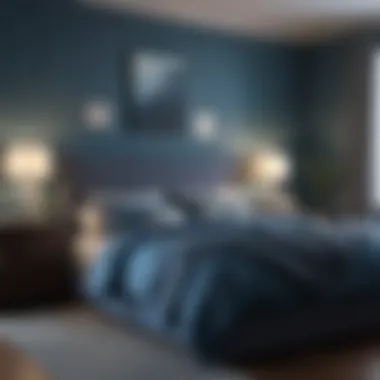 The Soothing Effects of Blue in Sleep Environments Calming blue bedroom with soft lighting
