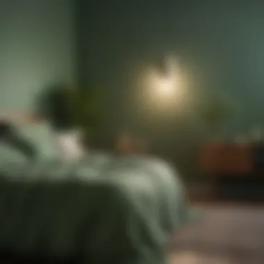 Muting the Stress: Green Shades for Better Sleep Muted green hues promoting relaxation