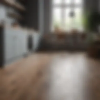 Vinyl flooring in a bright kitchen, demonstrating practicality and style.