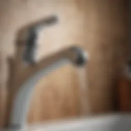 Close-up view of a faucet showing common leak points