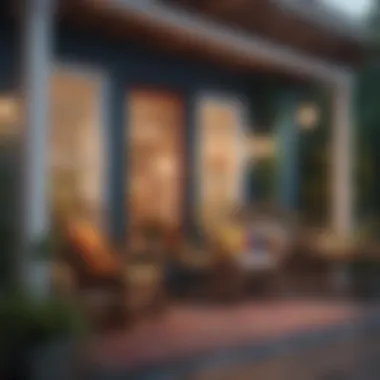 Colorful outdoor decor showcasing a vibrant porch