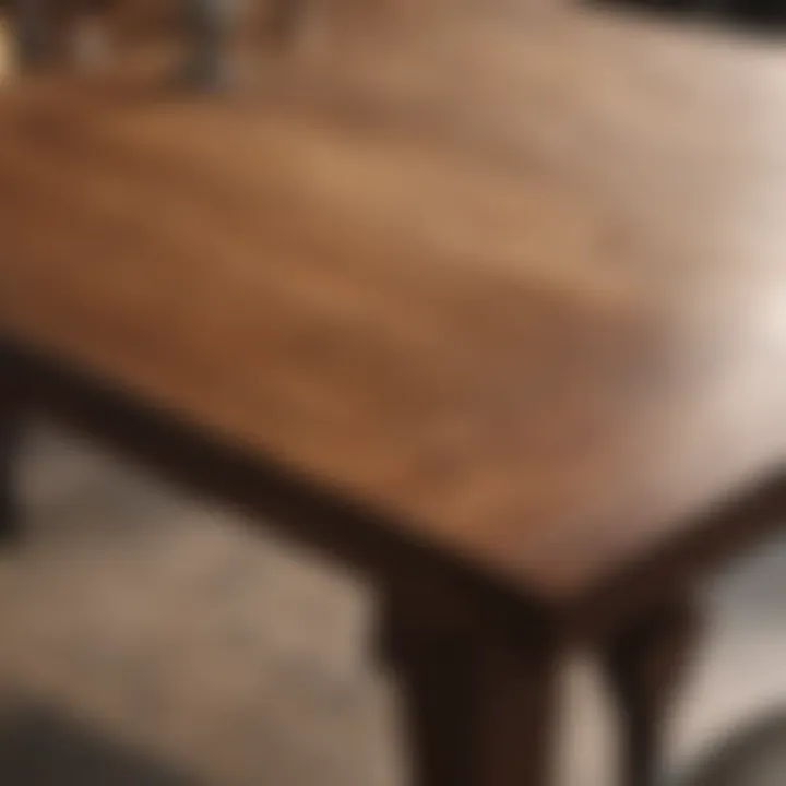 Elegant wooden table with a visible stain