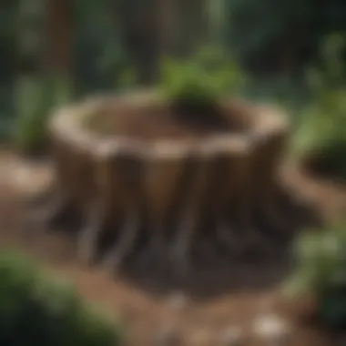 A revitalized garden space after stump and root removal