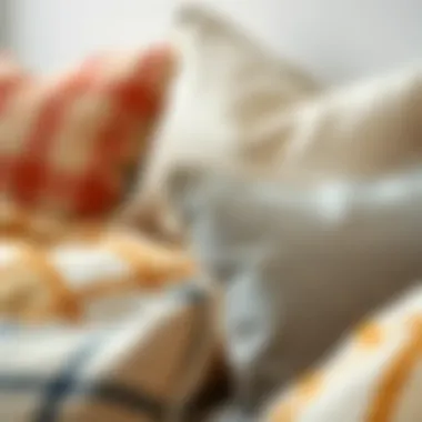 Fabric Textures of Euro Size Throw Pillows Close-up of fabric textures used in Euro size throw pillows