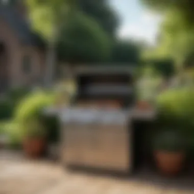 Elegant Gas BBQ in Outdoor Oasis Stunning gas barbeque setup in a lush garden setting